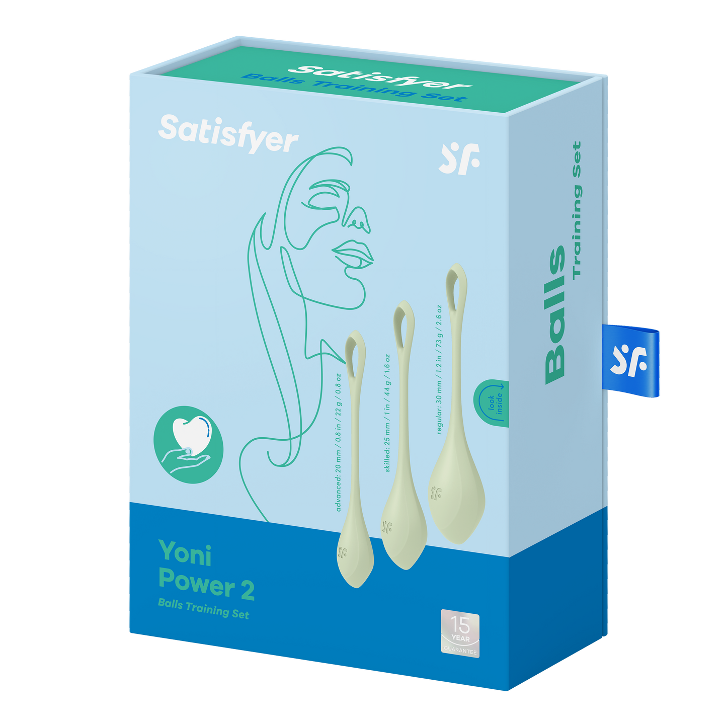 Satisfyer Yoni Power 2 Balls Training Set Green 3 Pc Pieces Kegel