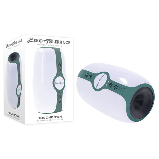 Zero Tolerance TOUCHDOWN - White 15cm Vibrating & Tightening Stroker