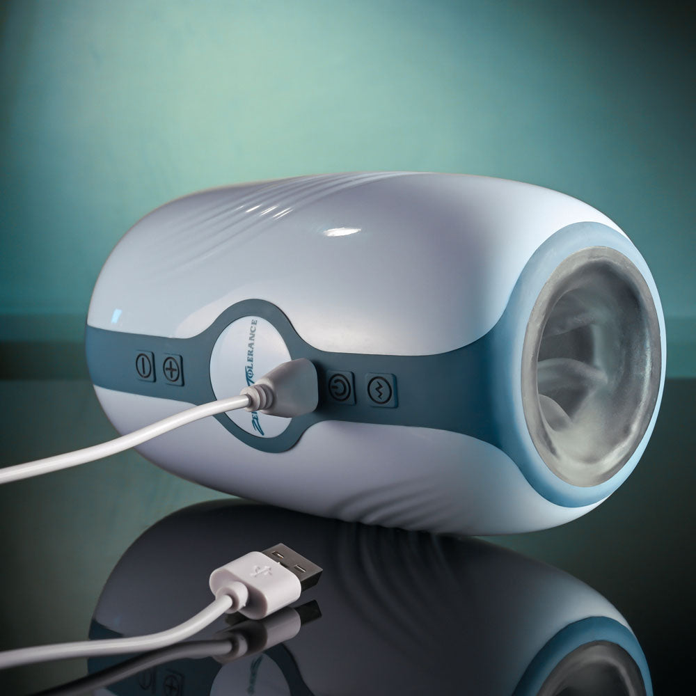 Zero Tolerance TOUCHDOWN - White 15cm Vibrating & Tightening Stroker