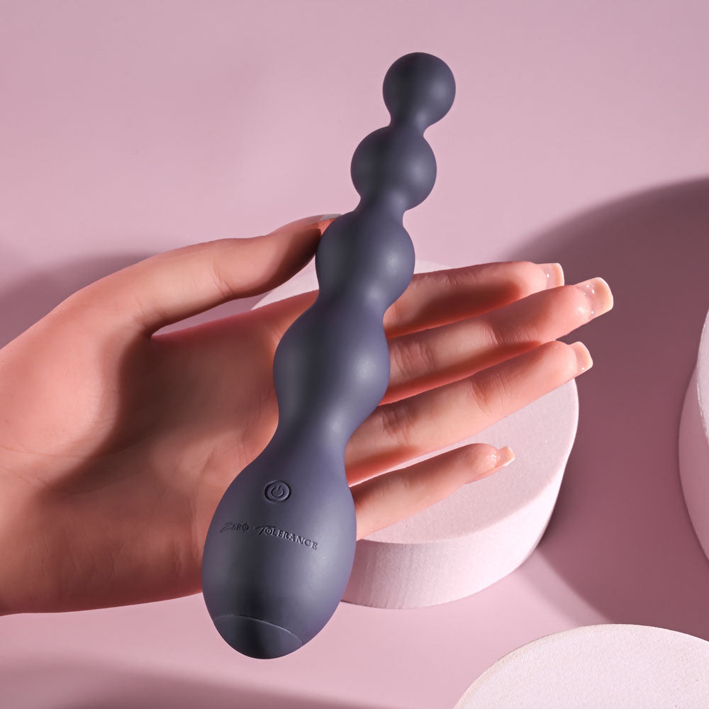 Zero Tolerance RUMPY BUMPY - Purple 17.5cm USB Rechargeable Vibrating Anal Beads