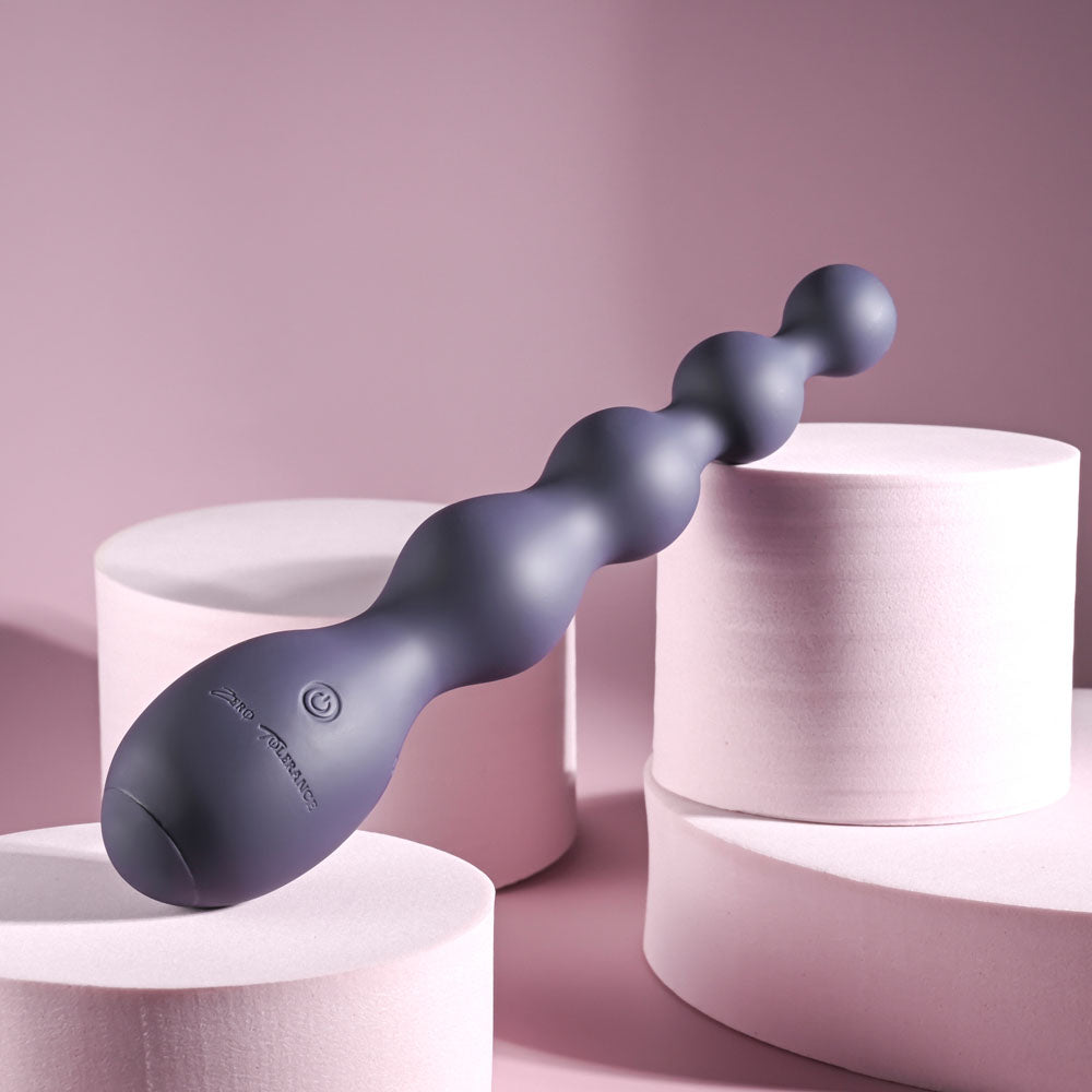 Zero Tolerance RUMPY BUMPY - Purple 17.5cm USB Rechargeable Vibrating Anal Beads