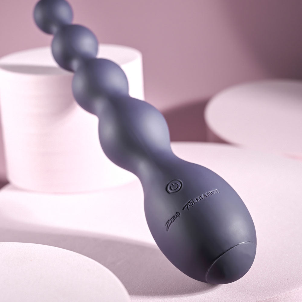 Zero Tolerance RUMPY BUMPY - Purple 17.5cm USB Rechargeable Vibrating Anal Beads