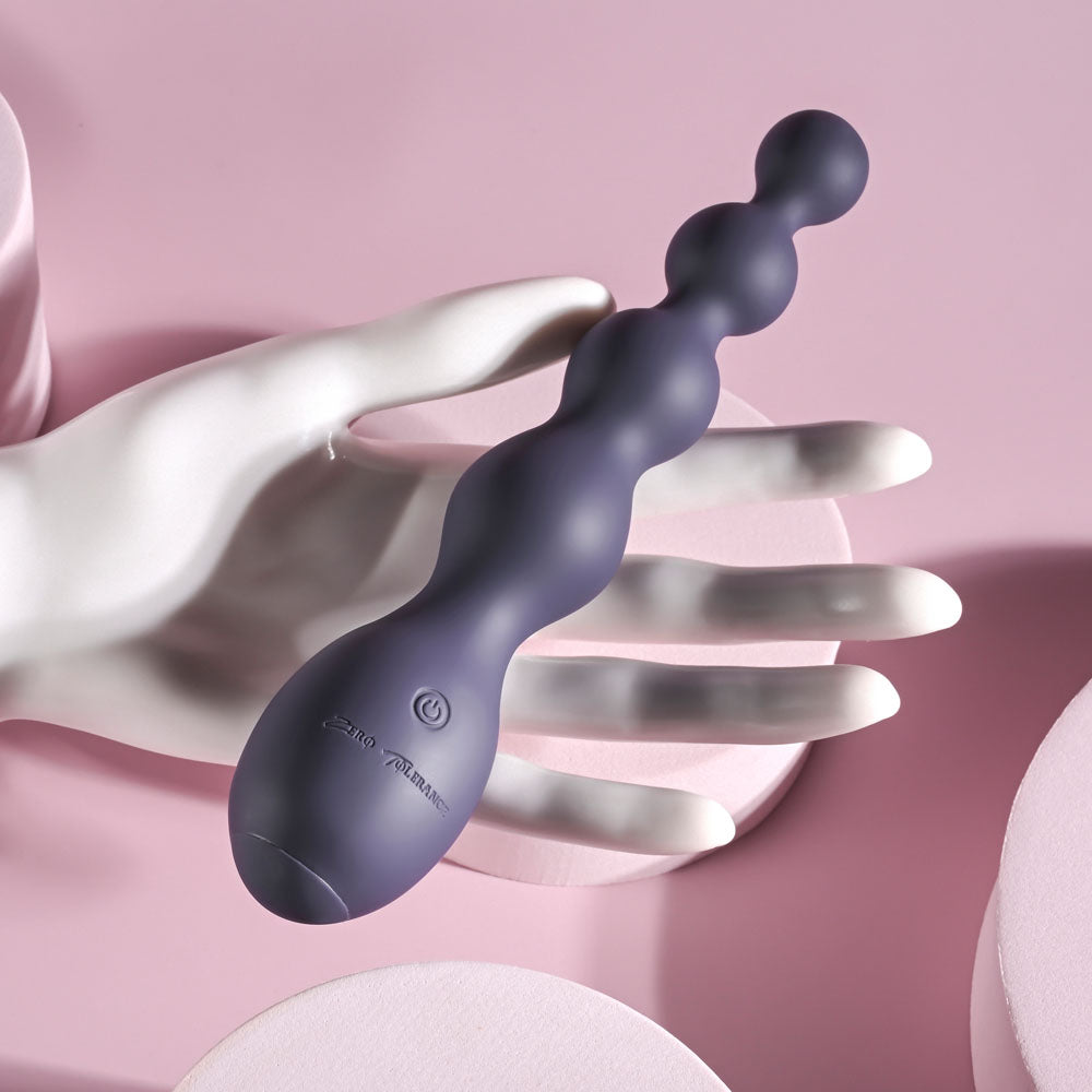 Zero Tolerance RUMPY BUMPY - Purple 17.5cm USB Rechargeable Vibrating Anal Beads
