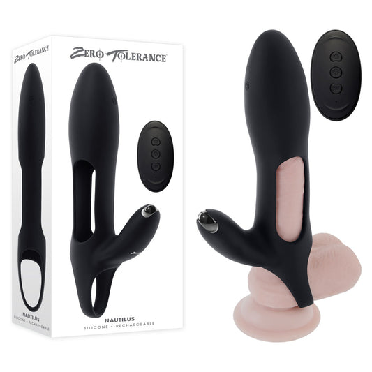 Zero Tolerance NAUTILUS - Black Vibrating Penis Extender Sleeve