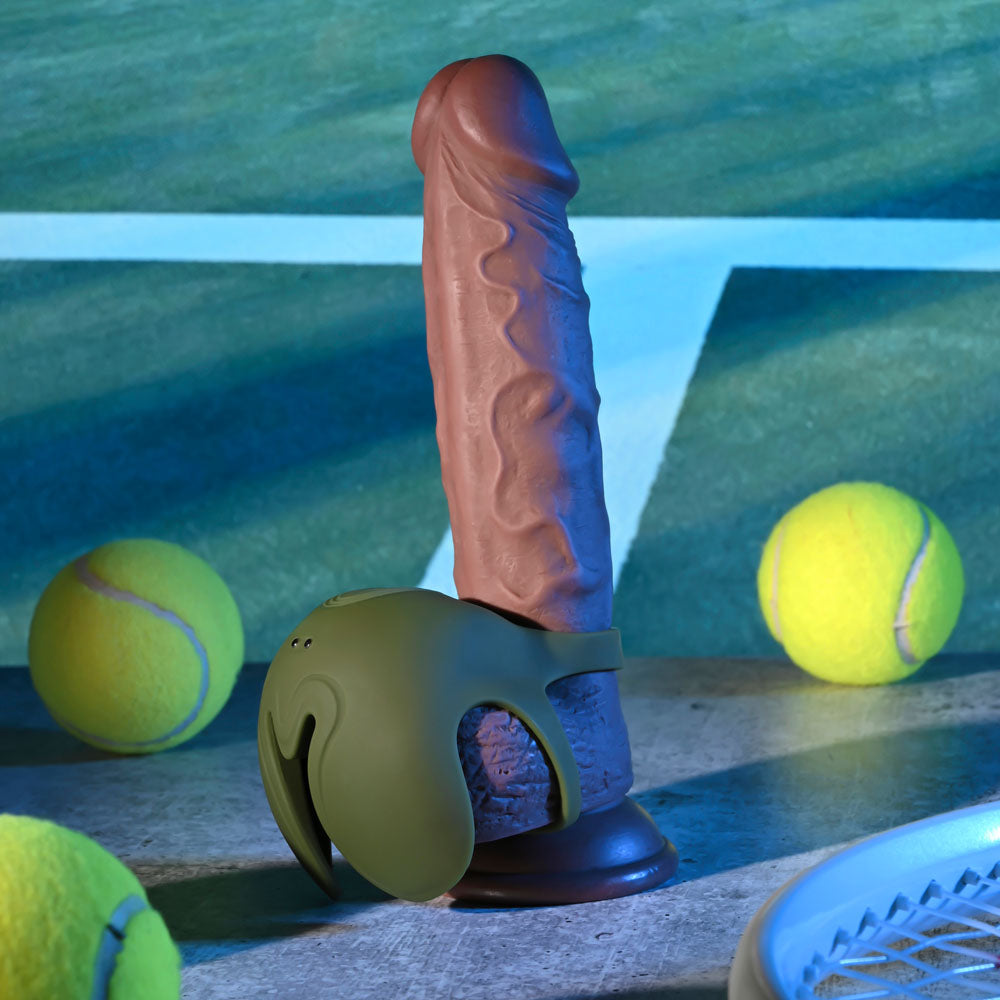 Zero Tolerance NUTTY BUDDY - Olive Green Vibrating Cock & Balls Ring