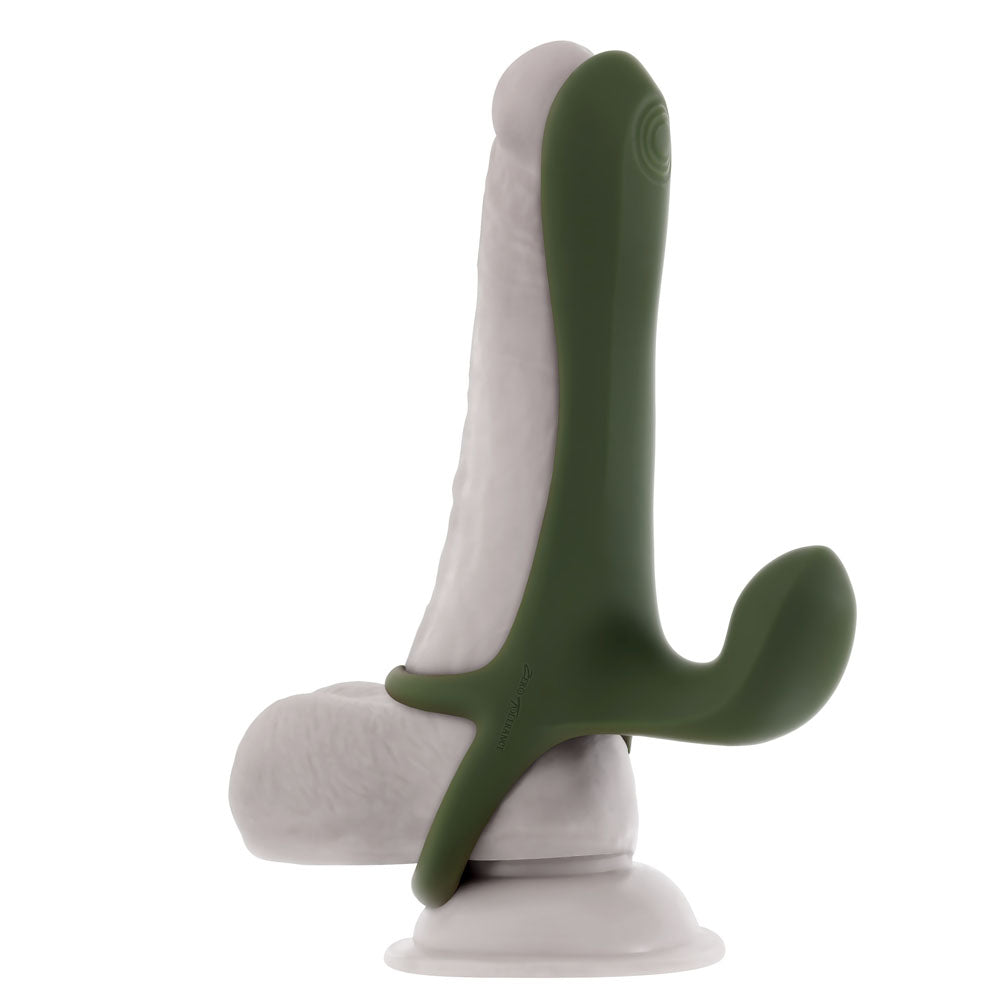 Zero Tolerance STRAP, TAP & GO - Green Vibrating & Tapping Penis Sleeve with Wireless Remote