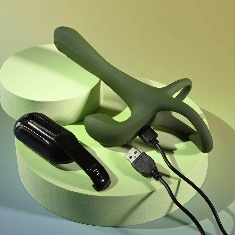 Zero Tolerance STRAP, TAP & GO - Green Vibrating & Tapping Penis Sleeve with Wireless Remote