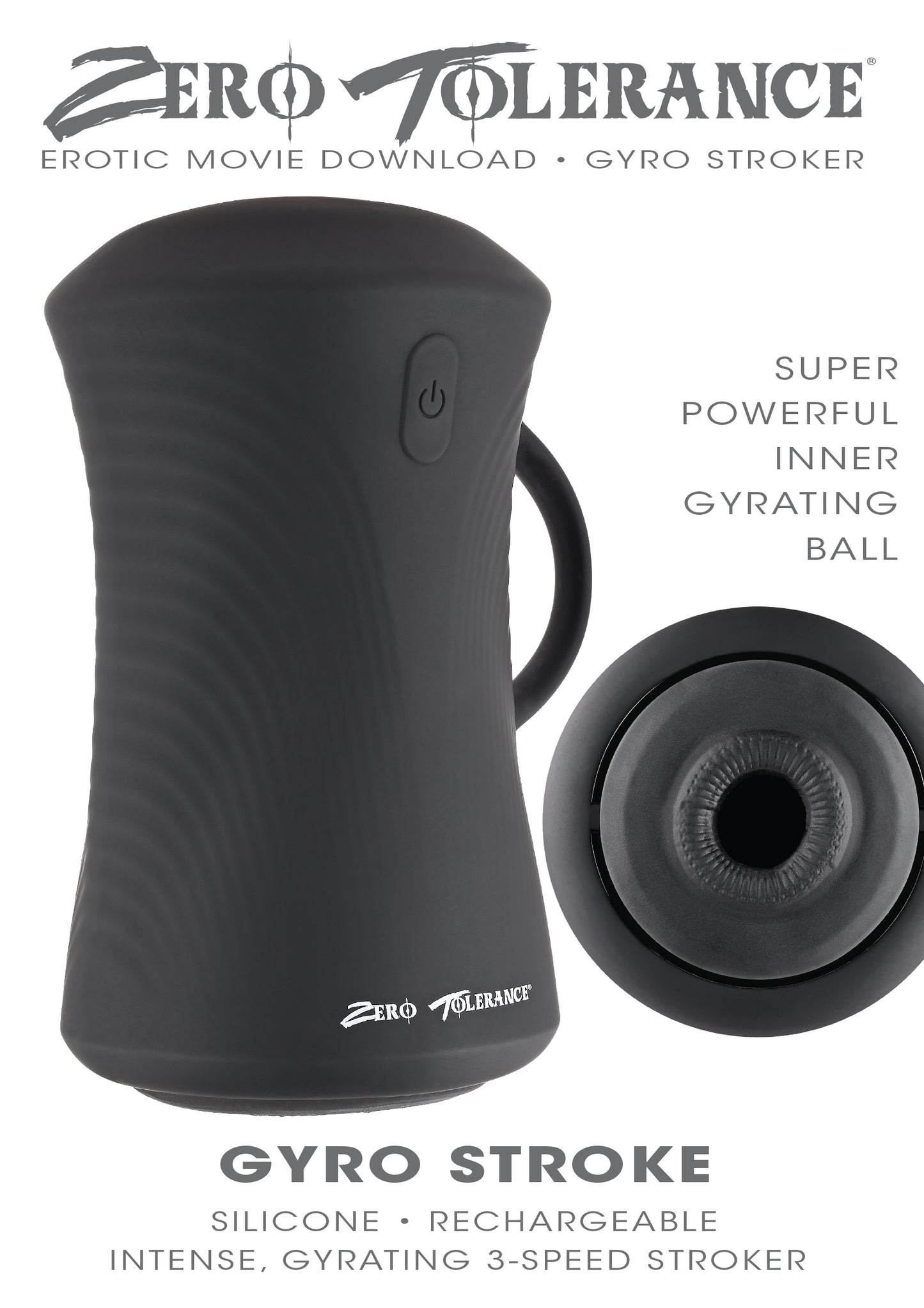 Zero Tolerance GYRO STROKE Black USB Rechargeable Powered Masturbator