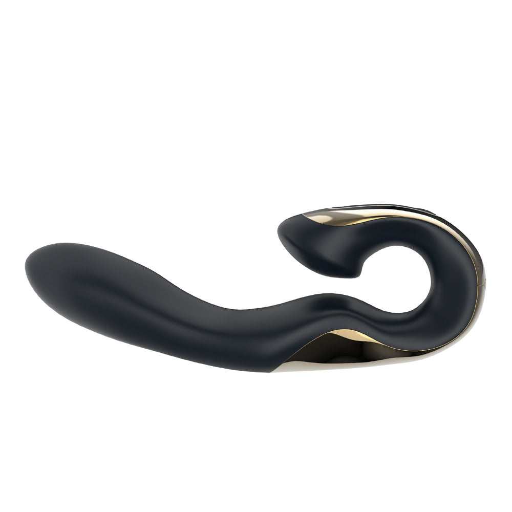 Zini Roae Special Edition - Black/Gold 19.5cm USB Three-Way Pleasure Vibrator