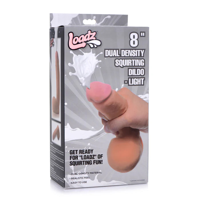 Loadz Squirting Dildo 8" with Reservoir in Balls
