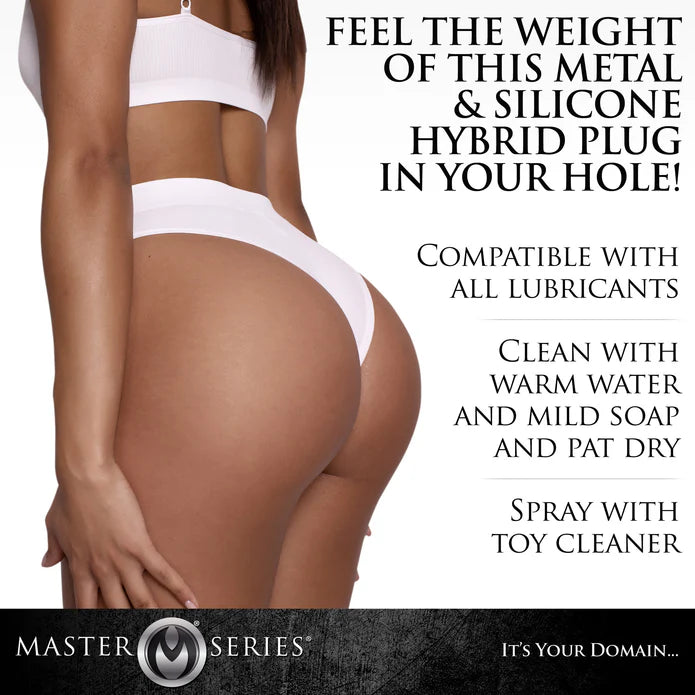 Master Series Dark Invader Metal and Silicone Anal Plug - Medium