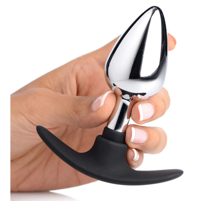 Master Series Dark Invader Metal and Silicone Anal Plug - Medium