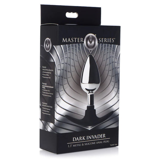Master Series Dark Invader Metal and Silicone Anal Plug - Medium