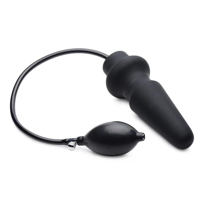 Master Series Ass Pand Large Inflatable Silicone Plug Black
