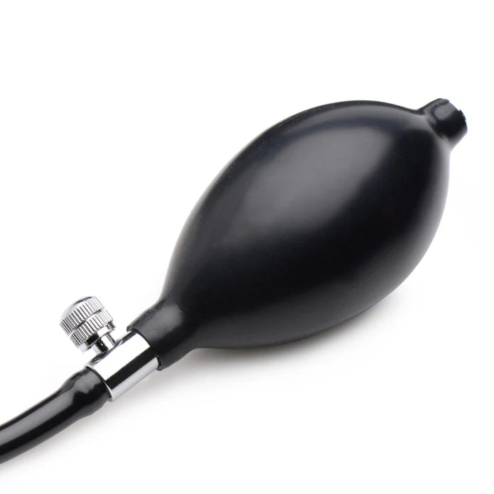 Master Series Ass Pand Large Inflatable Silicone Plug Black