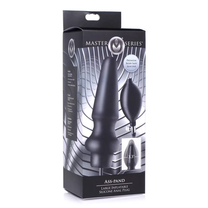 Master Series Ass Pand Large Inflatable Silicone Plug Black