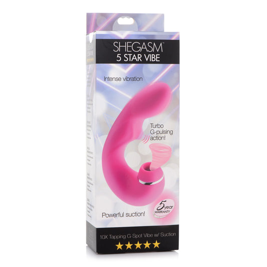 XR Brands | Shegasm 5 Star 10X Tapping G-Spot Vibe w Suction Pink