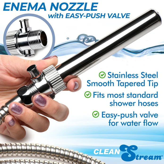 CleanStream Enema Nozzle With Push Valve