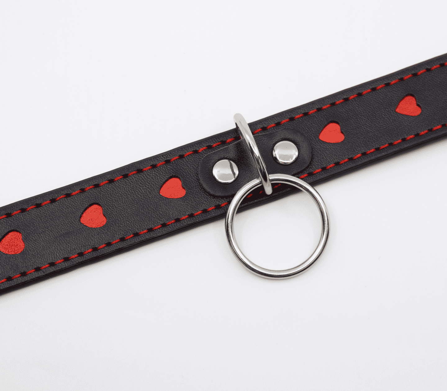 Love In Leather Faux Leather Choker Collar With Heart Cut Outs