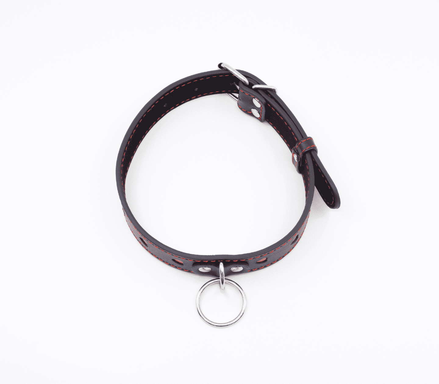 Love In Leather Faux Leather Choker Collar With Heart Cut Outs