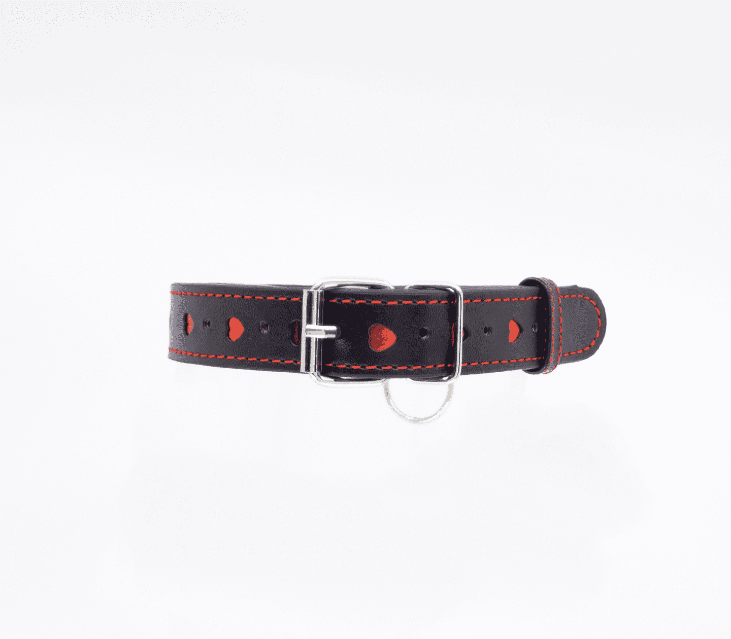 Love In Leather Faux Leather Choker Collar With Heart Cut Outs