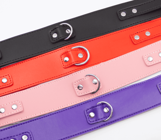 Love In Leather Faux Leather Collar With Faux Fur Lining