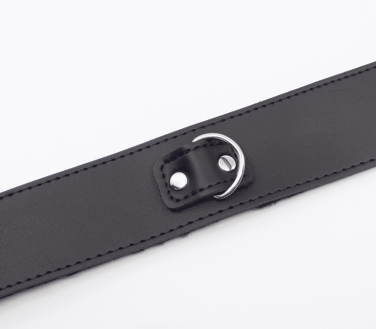 Love In Leather Faux Leather Collar With Faux Fur Lining