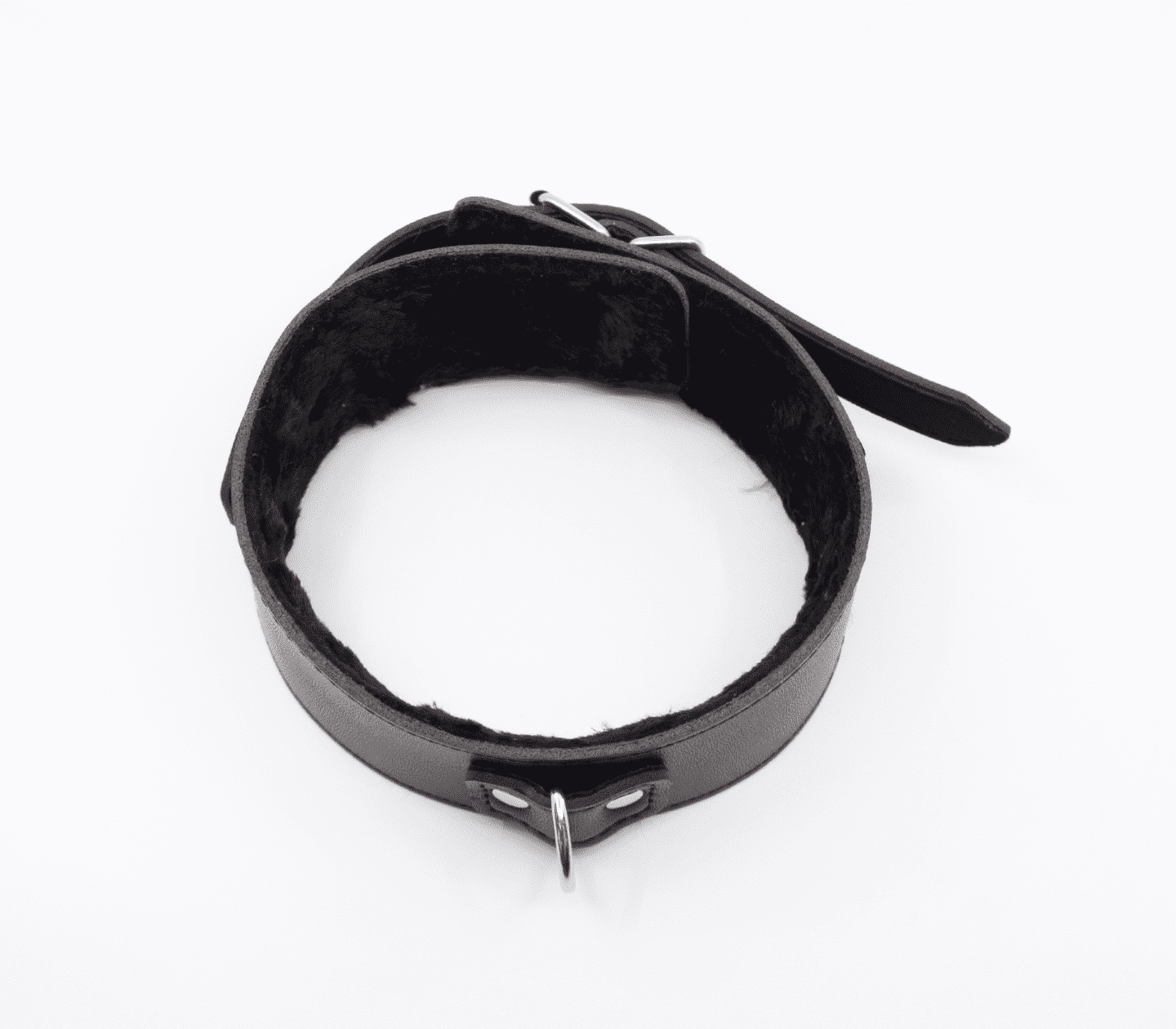 Love In Leather Faux Leather Collar With Faux Fur Lining
