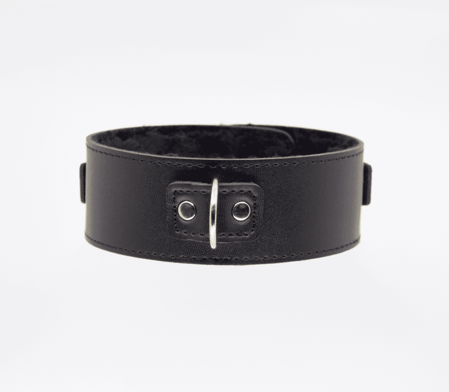 Love In Leather Faux Leather Collar With Faux Fur Lining