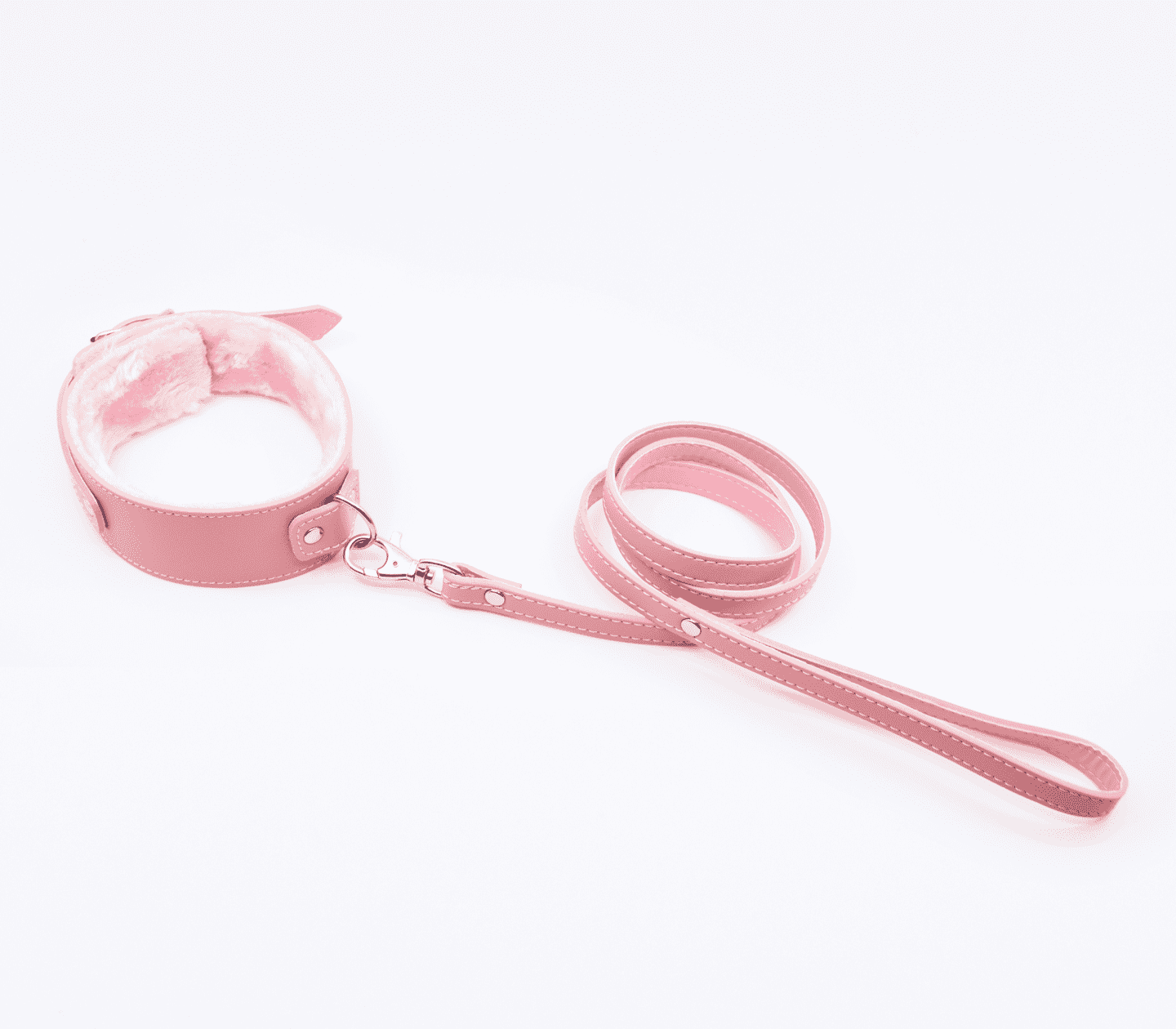 Love In Leather Faux Leather Collar With Faux Fur Lining