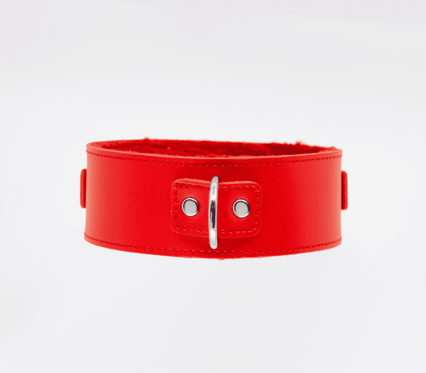 Love In Leather Faux Leather Collar With Faux Fur Lining