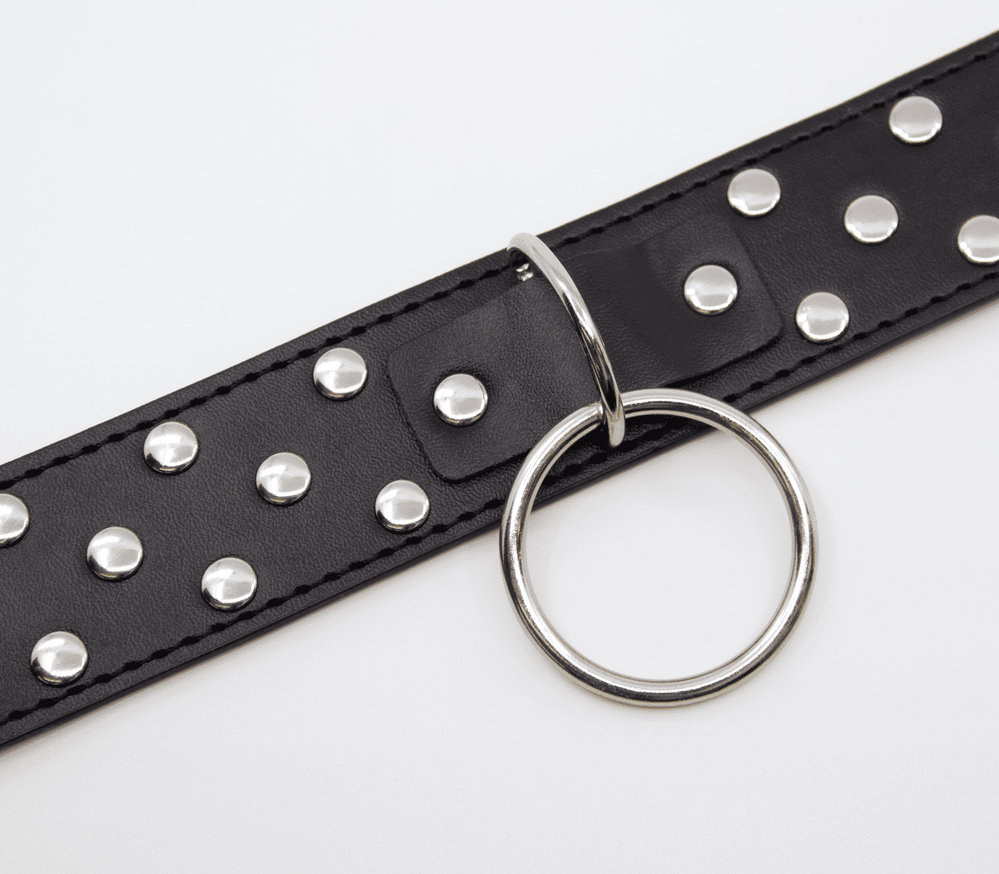 Love In Leather Faux Leather Collar With Dome Studs