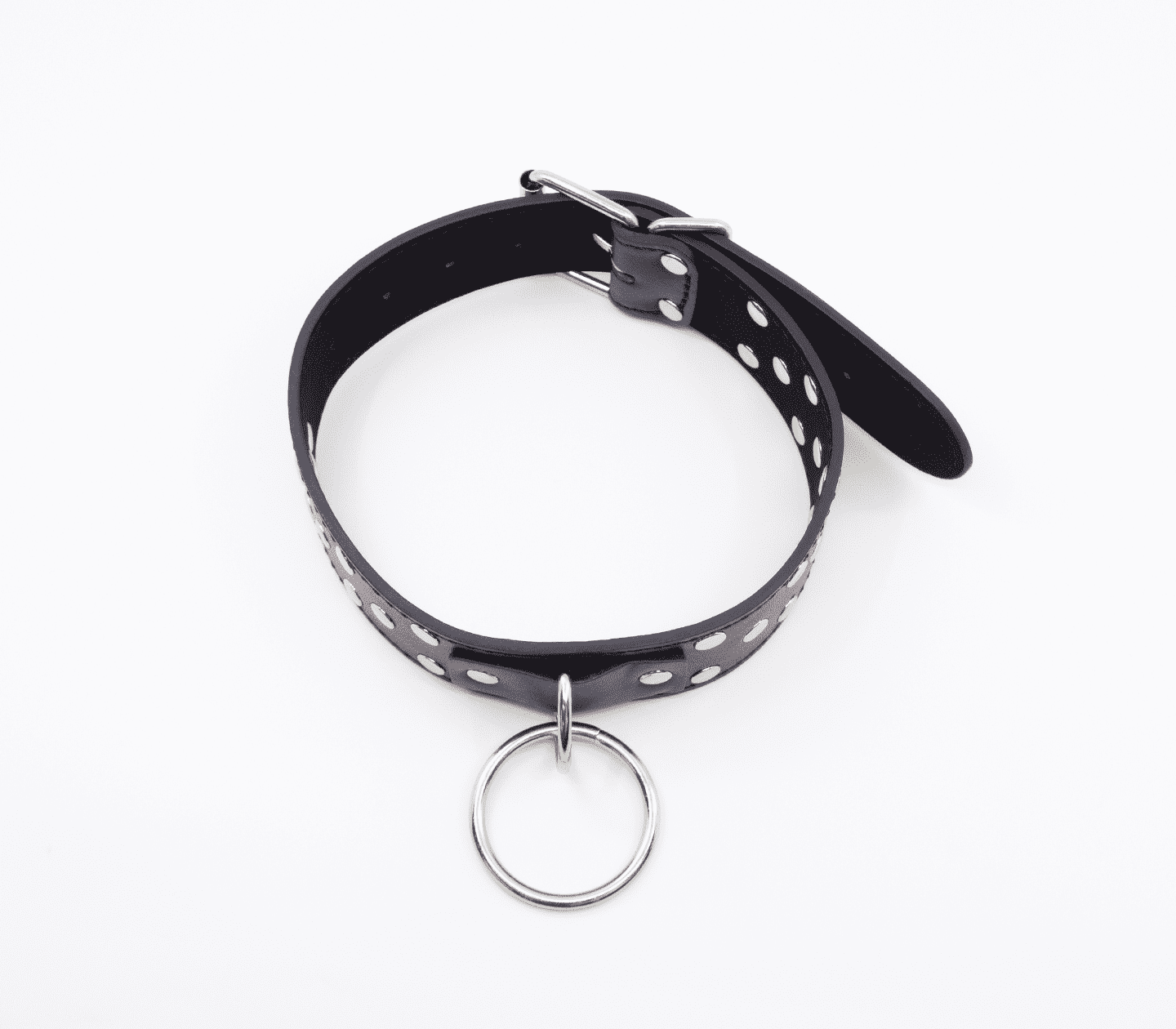 Love In Leather Faux Leather Collar With Dome Studs