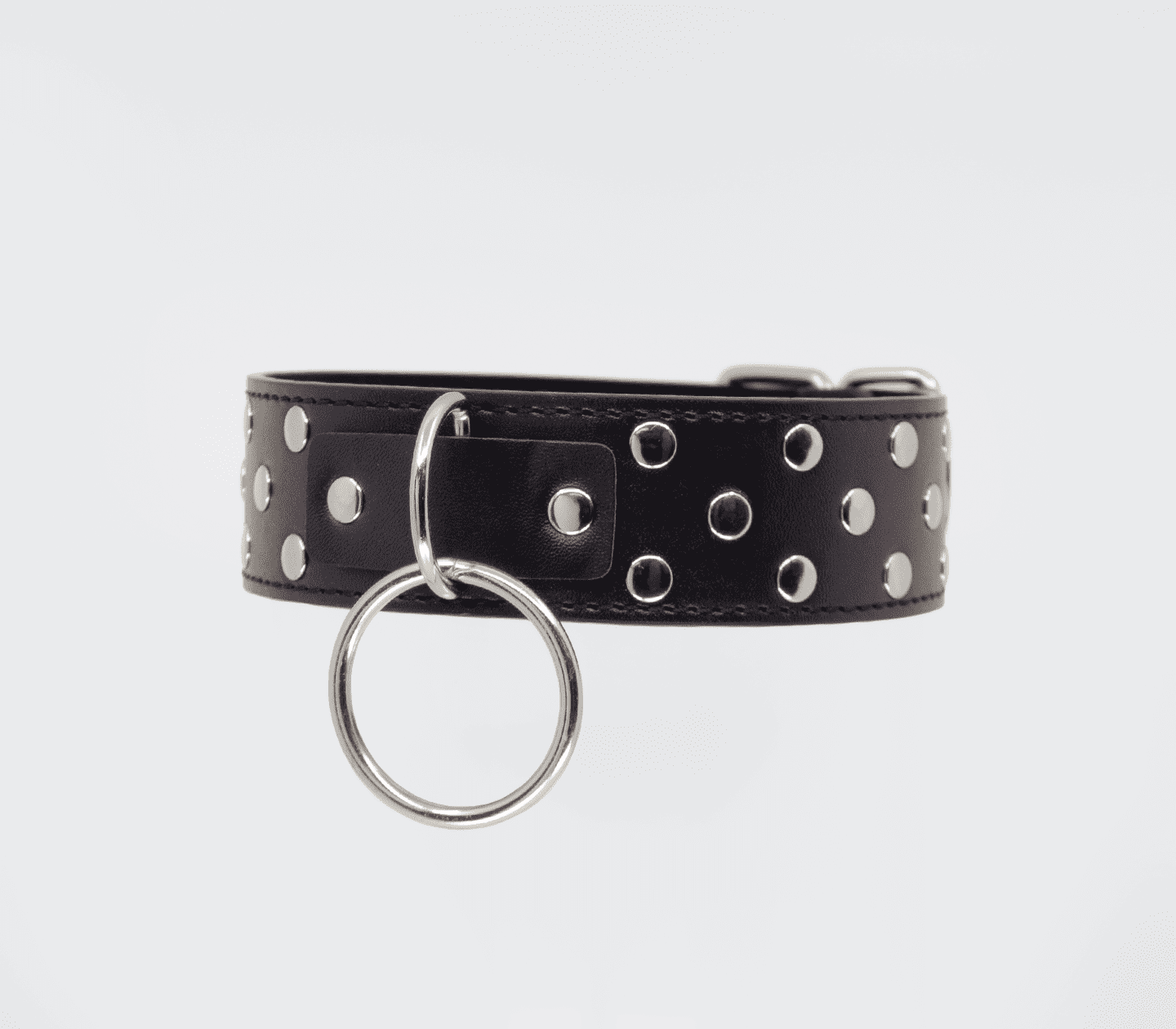Love In Leather Faux Leather Collar With Dome Studs