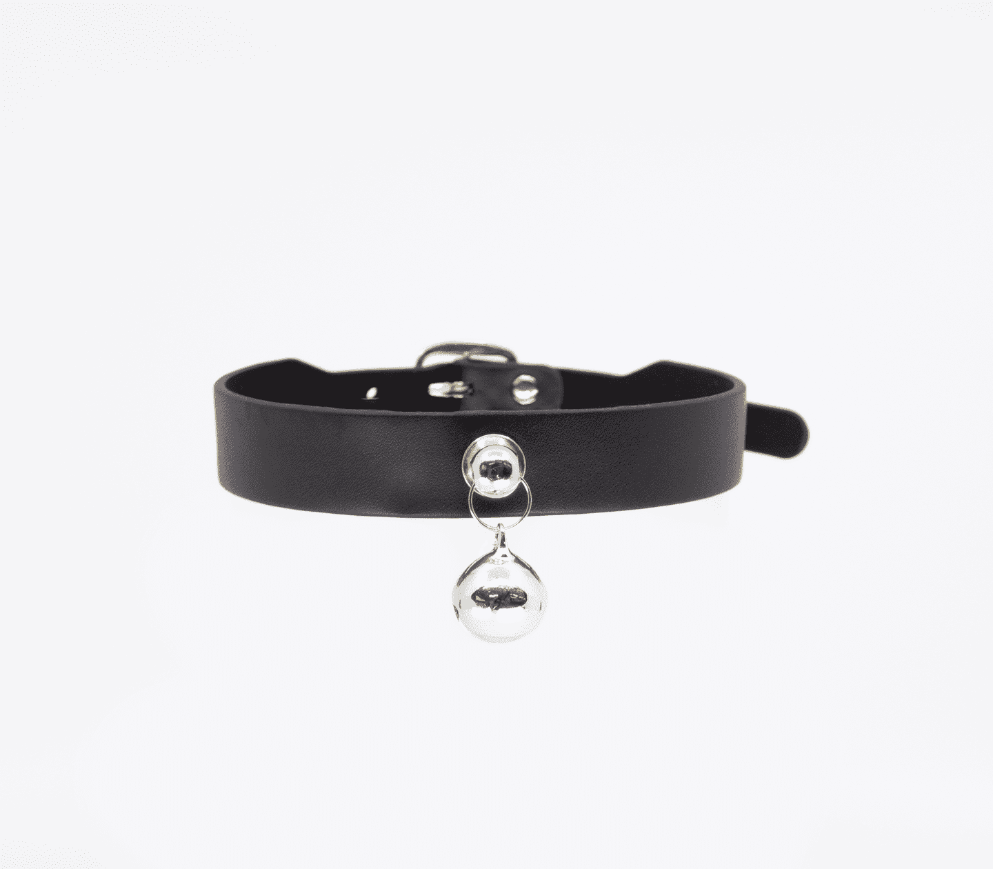 Love In Leather Faux Leather Collar With Cat Bell