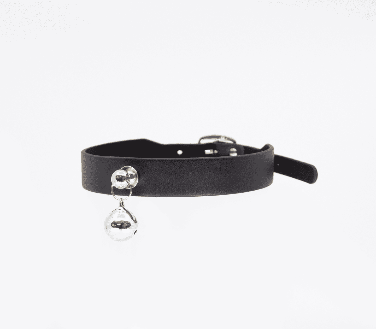 Love In Leather Faux Leather Collar With Cat Bell
