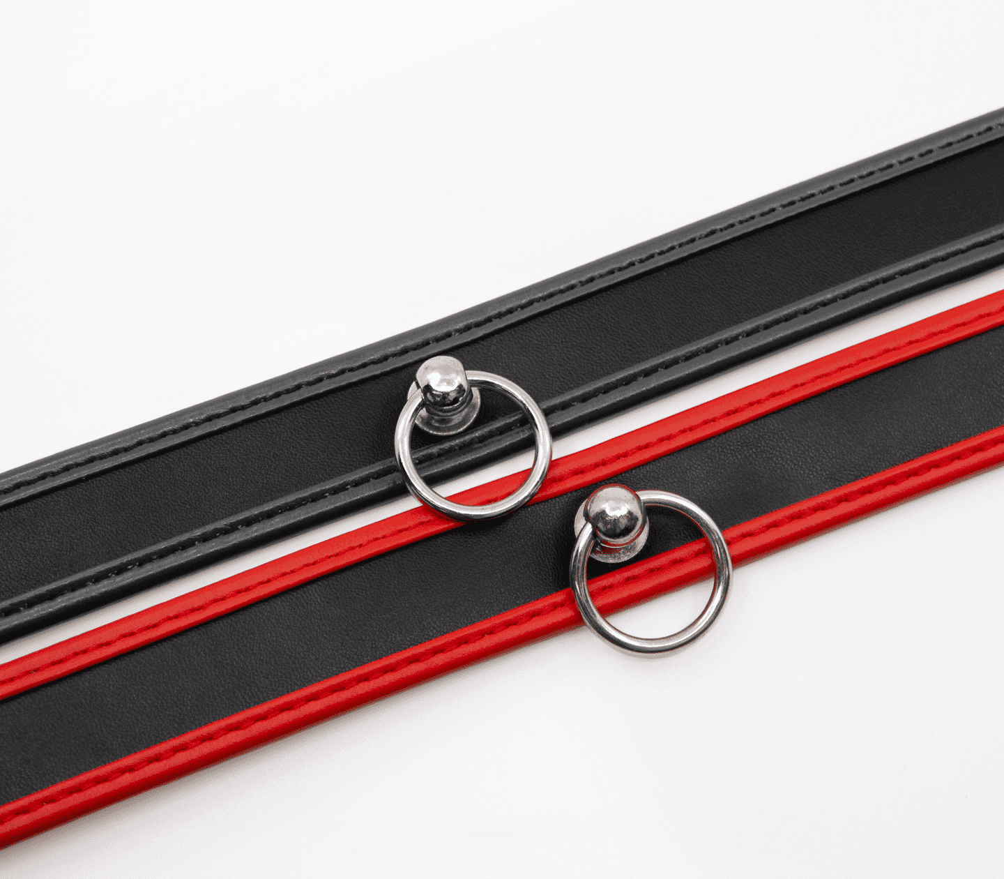 Love In Leather Faux Leather Collar With 2cm Rotating Ring