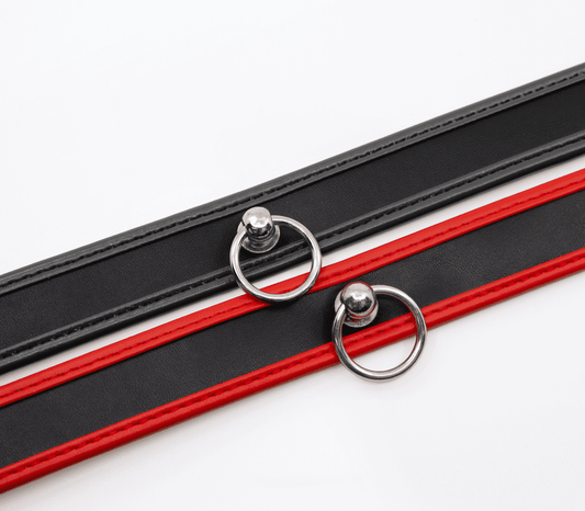 Love In Leather Faux Leather Collar With 2cm Rotating Ring
