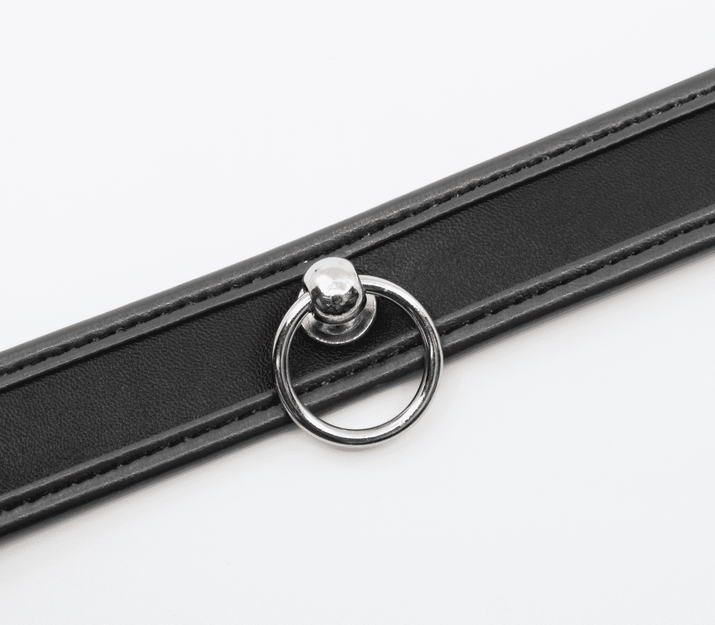 Love In Leather Faux Leather Collar With 2cm Rotating Ring