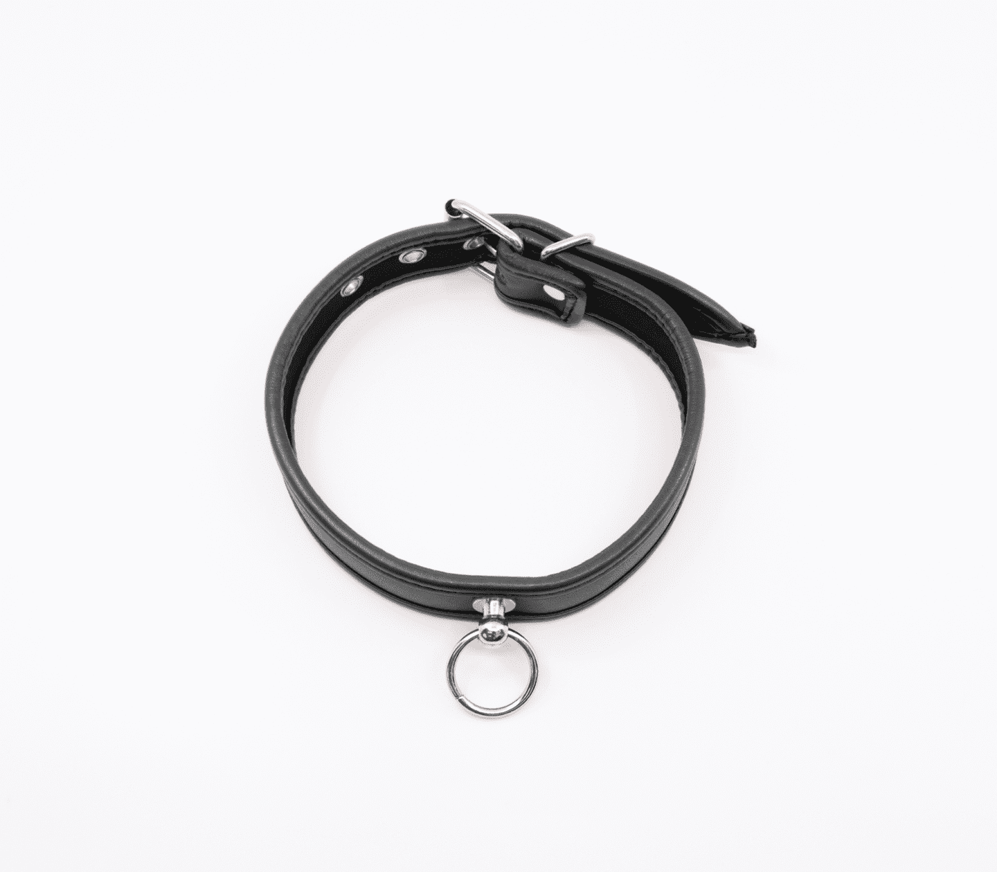 Love In Leather Faux Leather Collar With 2cm Rotating Ring