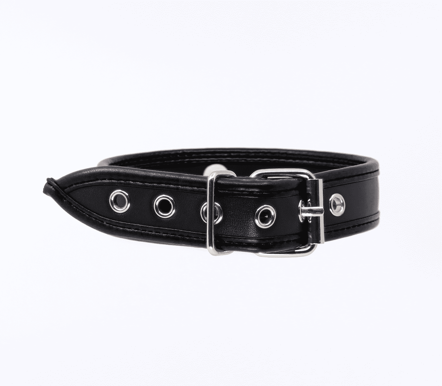 Love In Leather Faux Leather Collar With 2cm Rotating Ring