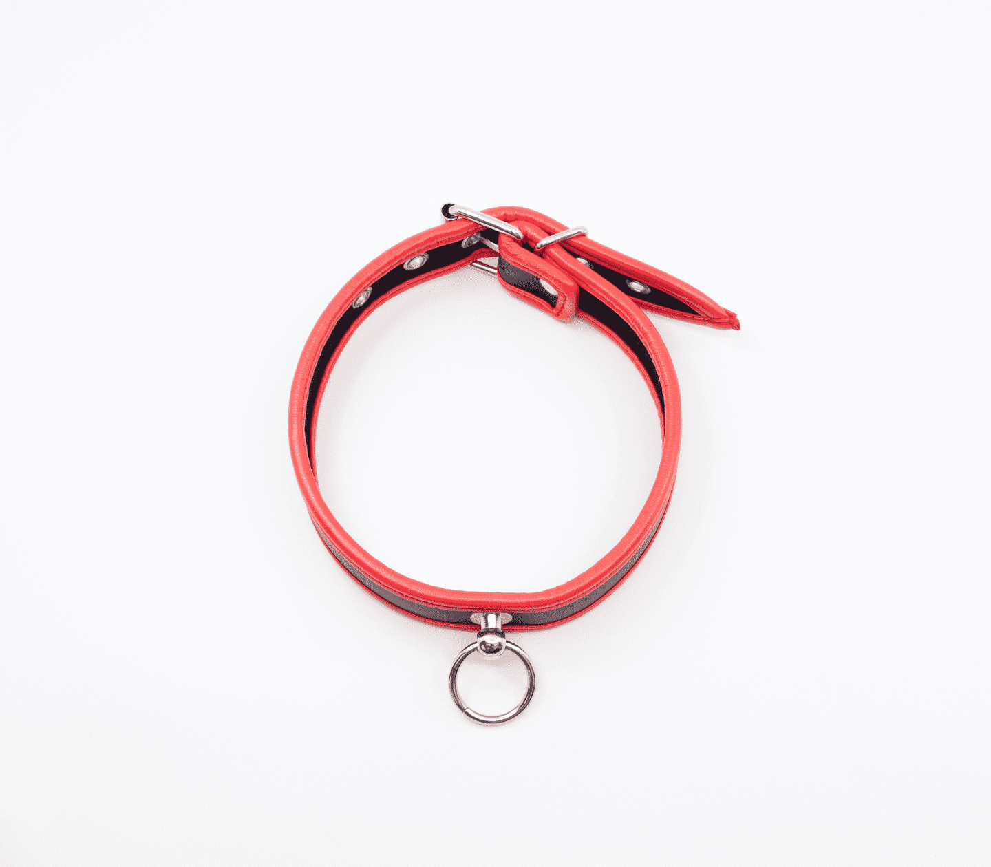 Love In Leather Faux Leather Collar With 2cm Rotating Ring