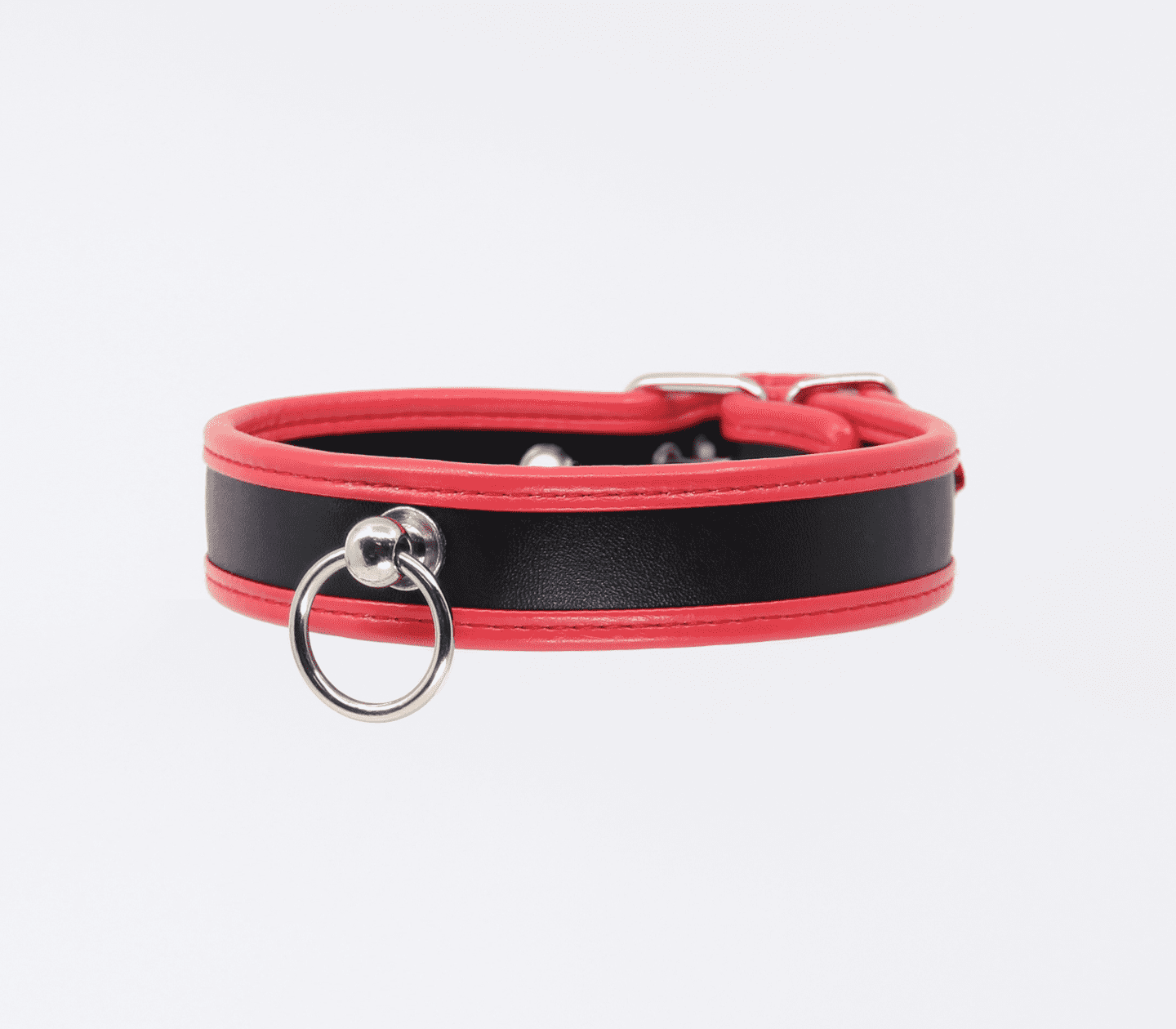 Love In Leather Faux Leather Collar With 2cm Rotating Ring