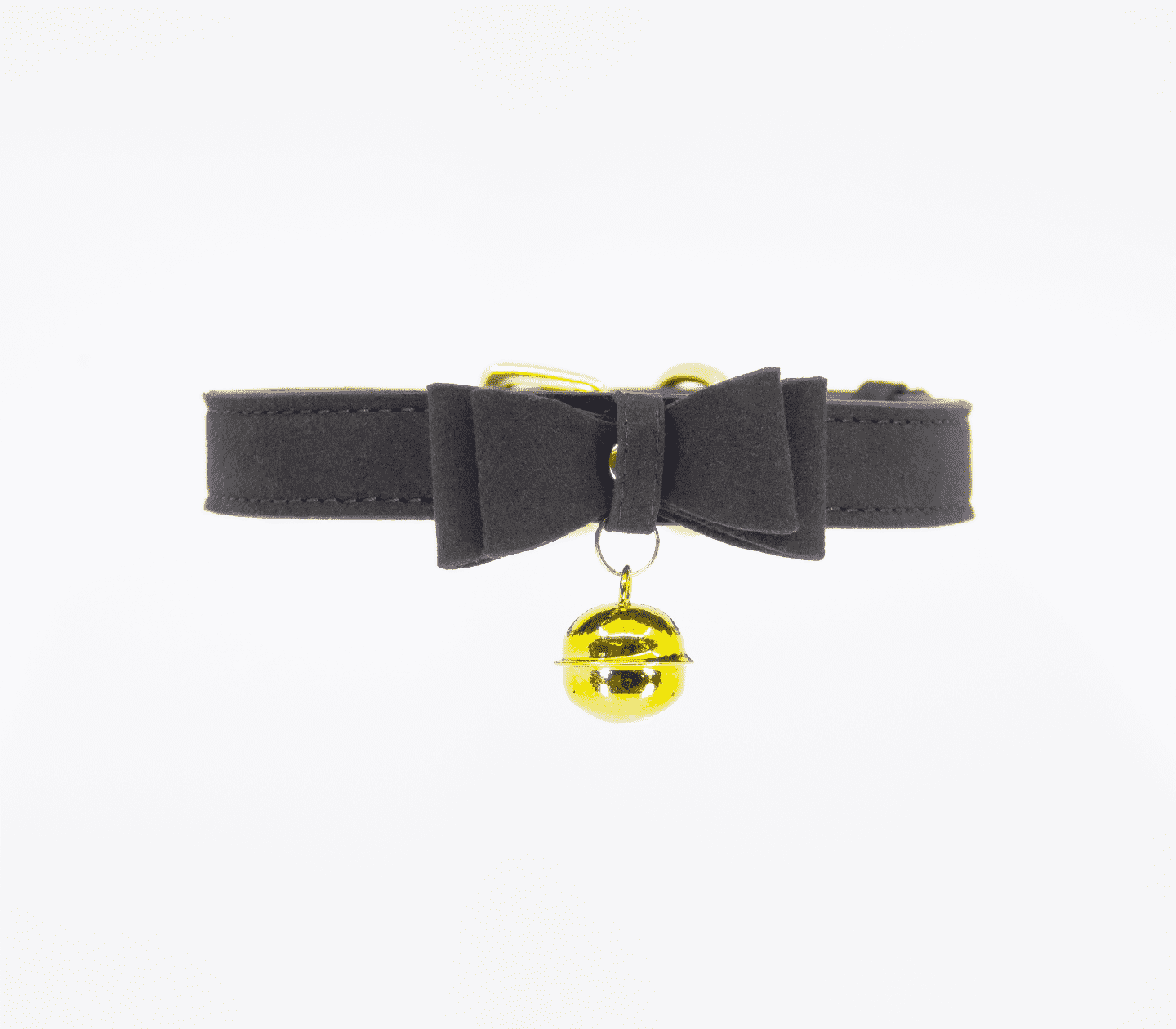 Love In Leather Faux Suede Leather With Centre Bow and Cat Bell