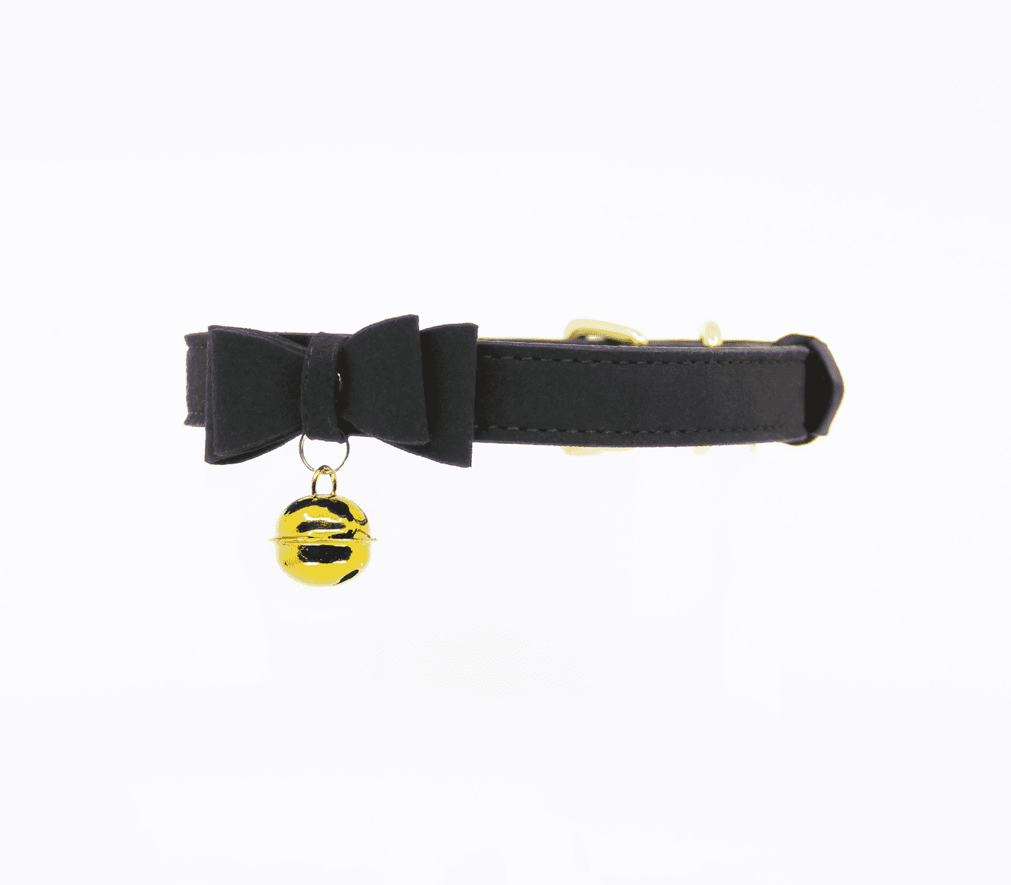 Love In Leather Faux Suede Leather With Centre Bow and Cat Bell