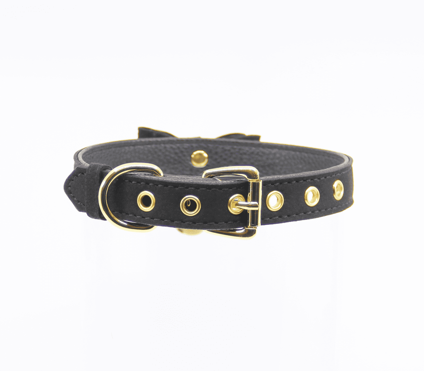 Love In Leather Faux Suede Leather With Centre Bow and Cat Bell