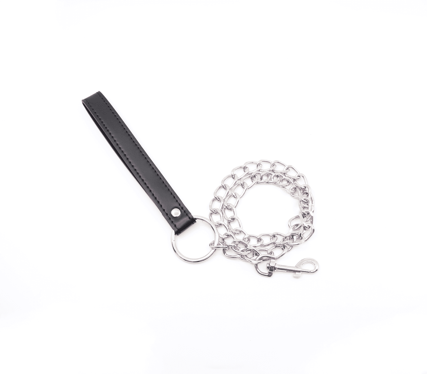 Love In Leather Padded Faux Flat Leather Collar With There 1" Dees