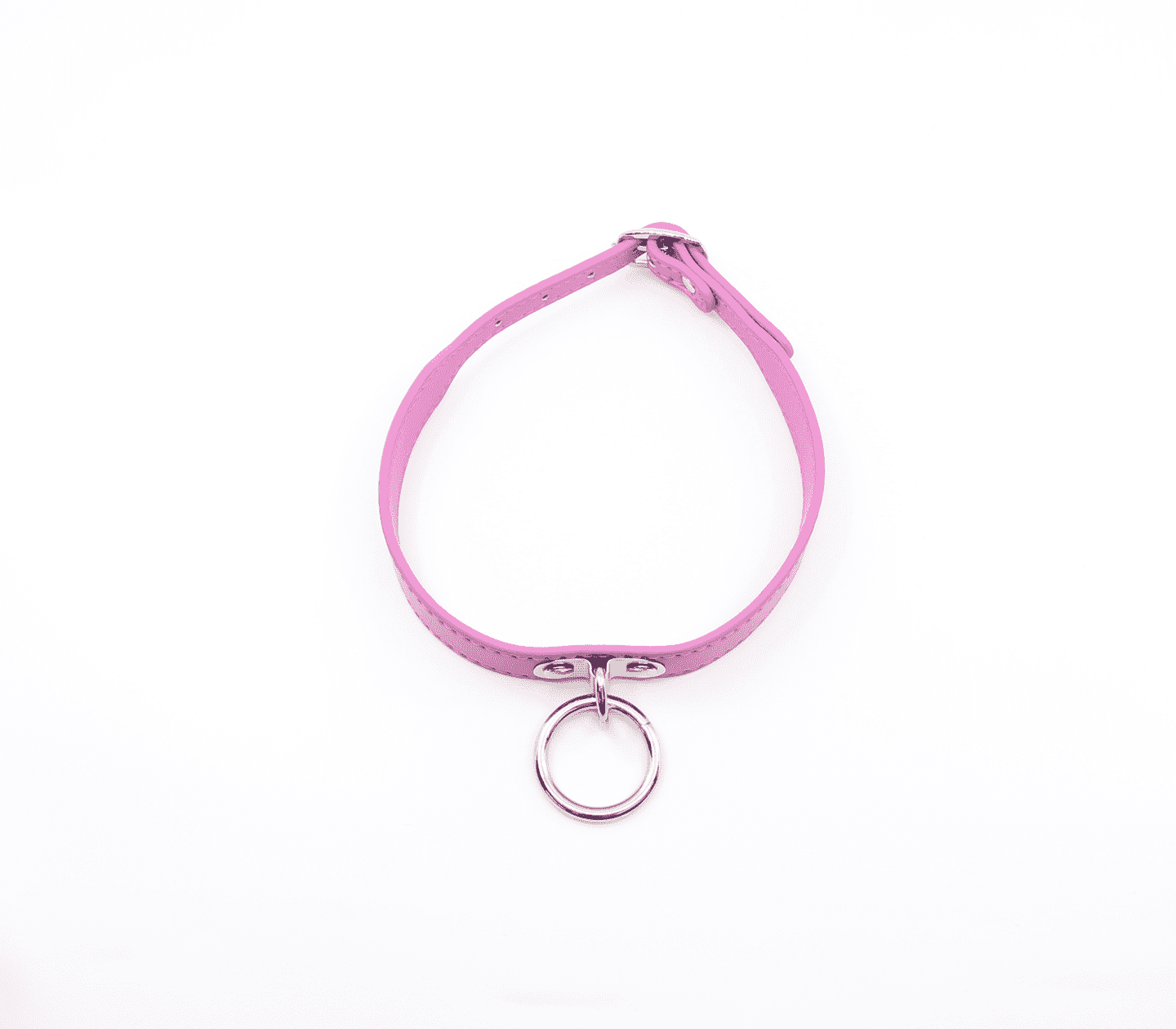 Love In Leather Faux Leather Collar With 1 Centre Dee And 3cm Ring