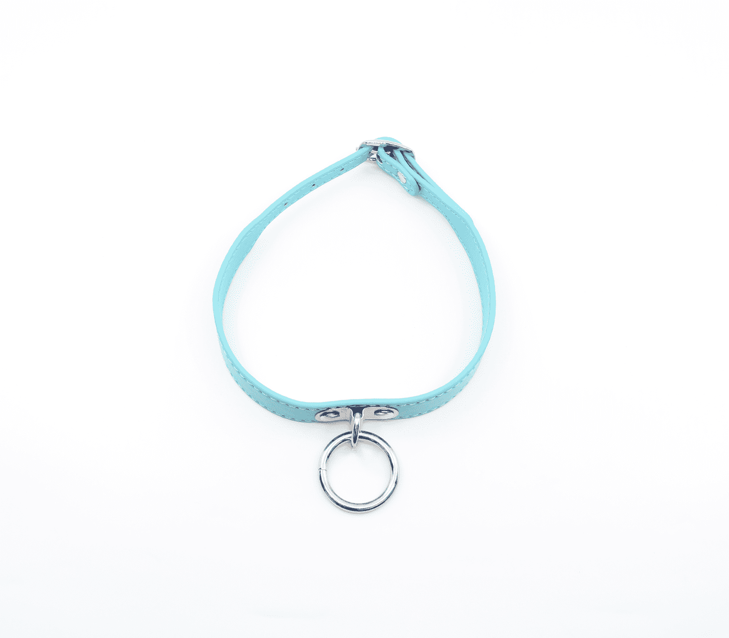 Love In Leather Faux Leather Collar With 1 Centre Dee And 3cm Ring