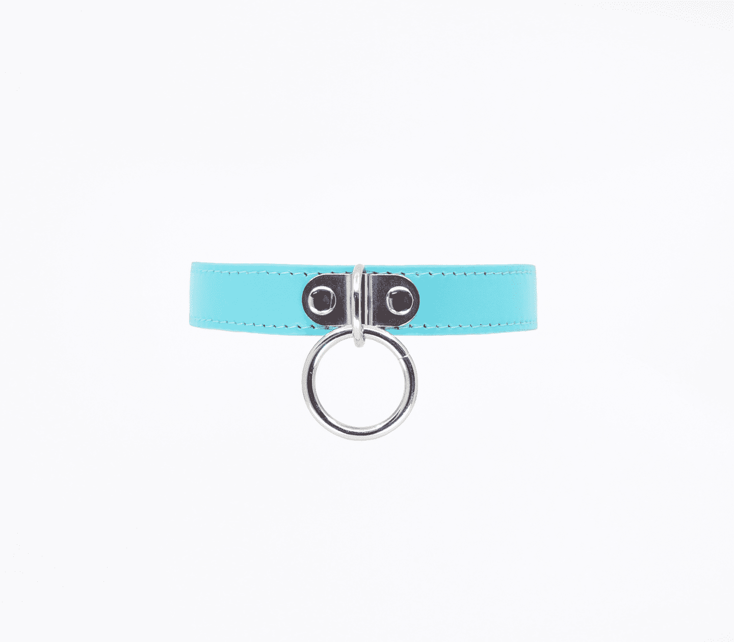 Love In Leather Faux Leather Collar With 1 Centre Dee And 3cm Ring